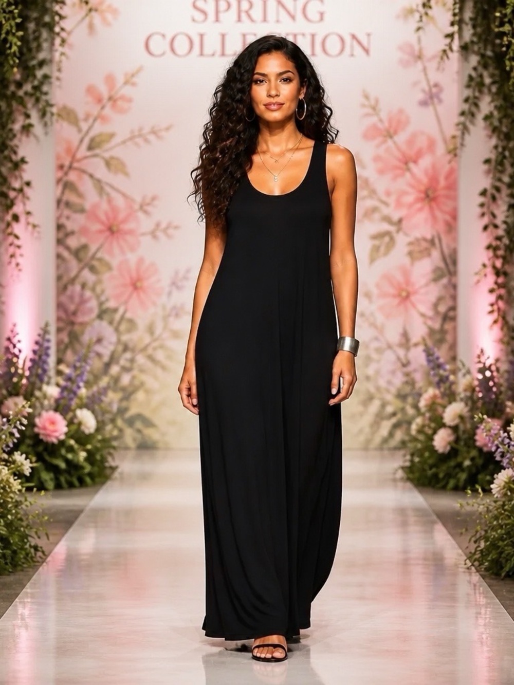Halara XL Black Dress With Double Thigh High Slits